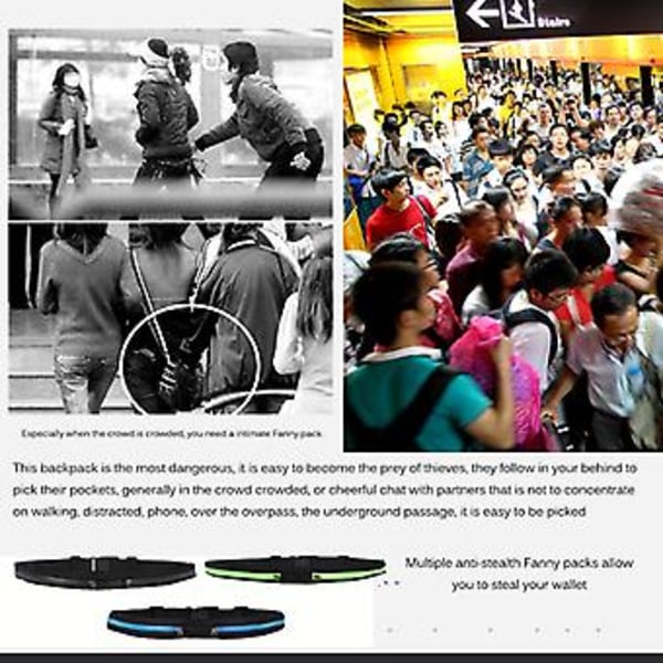 Taljepose Dobbelt Lomme Vandafvisende Telefonbælte Nylon Casual Lille Taske Rejser Løbetur Cykling Vandreture Sport Rejser Shopping