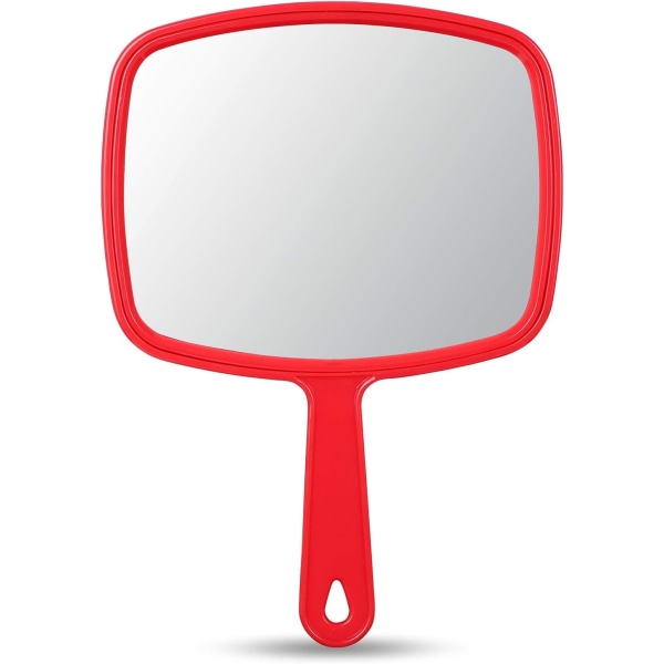 Håndspejl makeupspejl med håndtag - rød