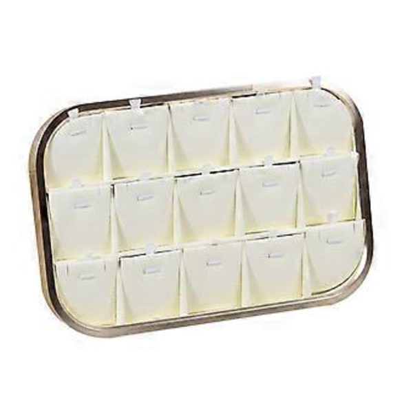 Staplingsbara smyckesförvaringsbrickor med lådinsatser för kvinnor och flickor, utställningsskåp för hemaccessoarer, beige (beige)