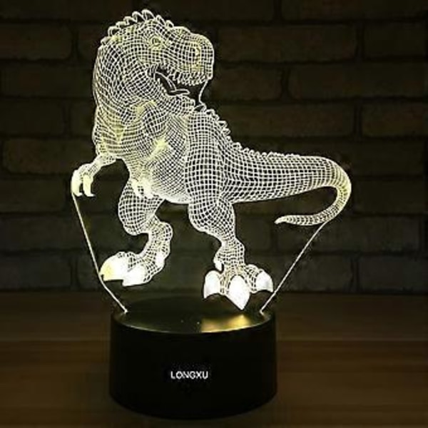 Dinosaurie Leksaker 3D Nattlampa för Pojkar med Timer Fjärrkontroll & Smart Touch 7 Färger Bytbar Dimbar TRex Leksak 1 2 3 4 5 6 7 8 9 10 År Gammal Pojkpresent