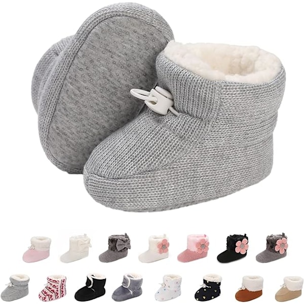 0-6 Måneder Forår Baby Vinter Varmt Fleece Støvle, Nyfødt Ikke-Skrid