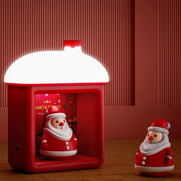 (röd)Mini snöhus lätt julklapp bästa val USB bur