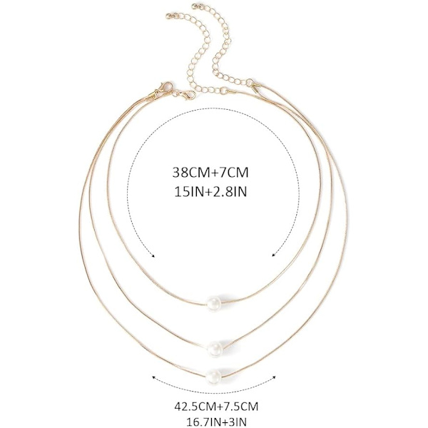 Guld Farve Kobber Perler Bohemian Choker Halskæde med Gyldne Perle