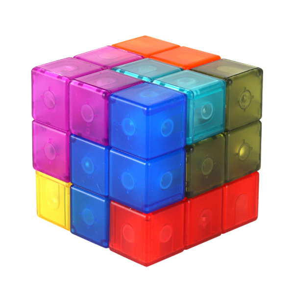 Ny genomskinlig 3x3 kub klassisk färgmatchande problemlösning