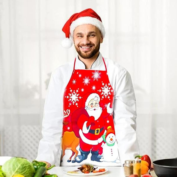 Julskärd, tryckt förkläde, kreativt förkläde, vuxenmatlagning