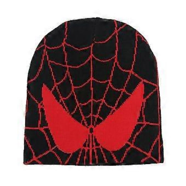 Mænd Kvinder Spider-Man Strikket Beanie Hat Vinter Varmt Skullies Caps Cosplay Kostume (Sort)