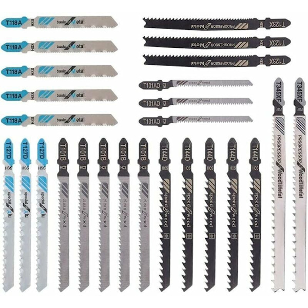 Sats med 25 sticksågblad T118A / T144D / T101B/T123X / T101AO/T127