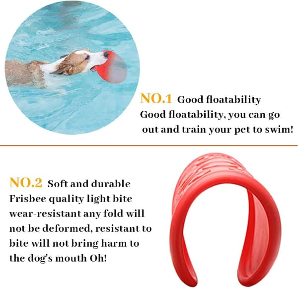 Hundeflyvende disk 3 stk. gummi flyvende disk, 18,4 cm hundefrisbee,