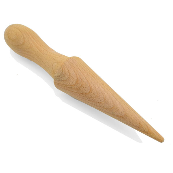 Konisk våffel/glass strutform, obehandlat bokträ, ljusbrun