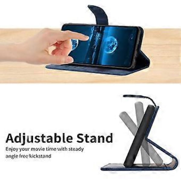 Læder Cover til iPhone 15 Pro Skin-touch Flip Stand Wallet Imprimeret Linje Telefon Case (Style F)