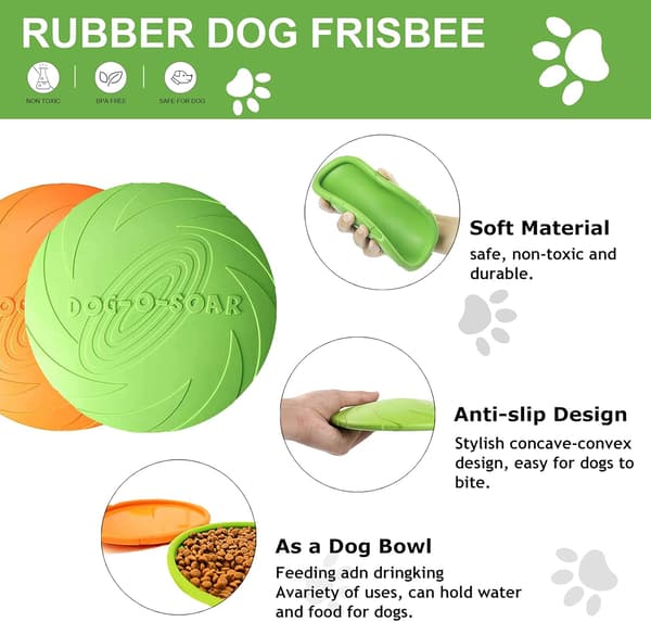 Blå Dream 3-pack hundfrisbees - 22 cm - Gummi