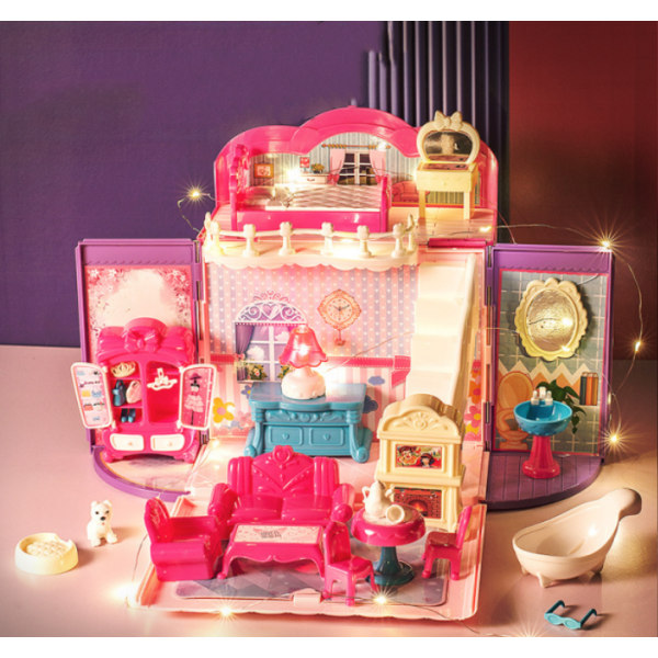 Princess Yang Villa Castle Toy Flickor Roliga Handhållna Ljud och Ljus