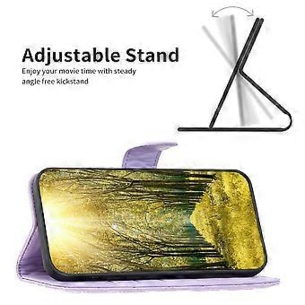 Plånboksfodral för Samsung Galaxy F34 5G/M34 5G i PU-läder med präglad rutnätsdesign och stativ (Stil B)