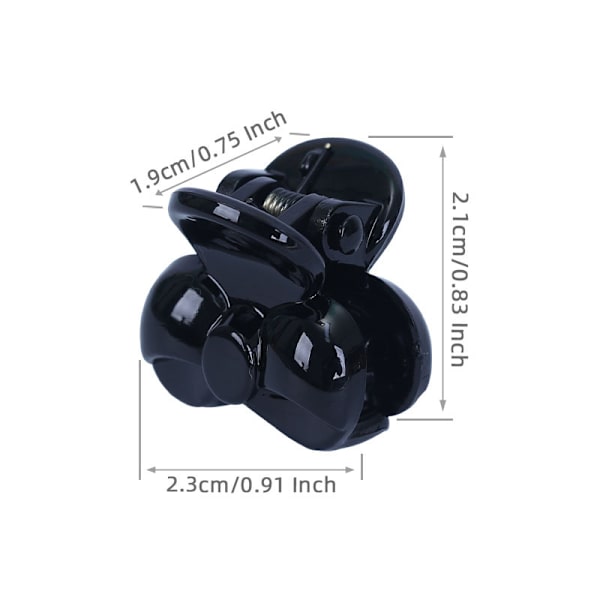 24 stk. 2,3 cm Mini Grip Octopus Claw Spider Hårclips (Sort)