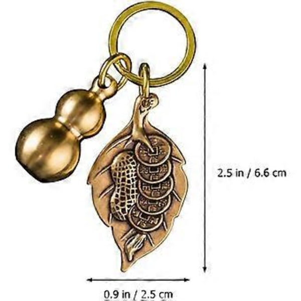 2kpl Messinki Hu Lu Onnekas Feng Shui -amuletit Vauraus Terveys Kurpitsa Auton Avaimenperä Koriste