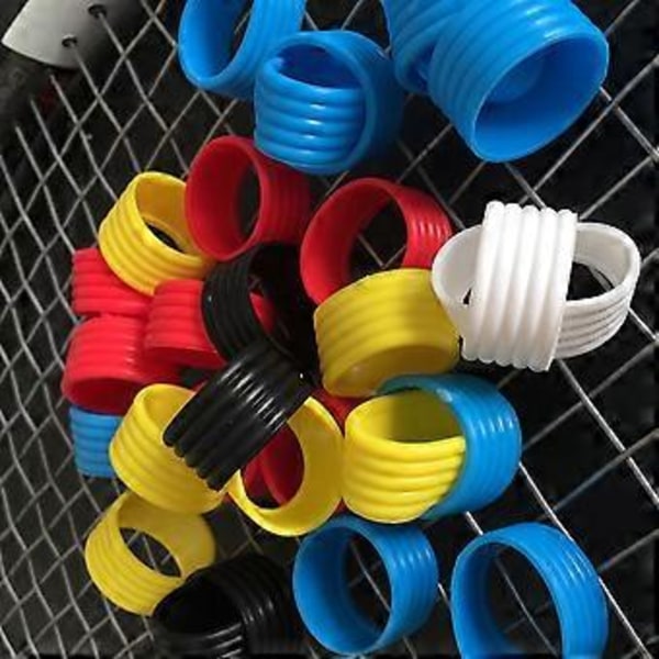 4 stk Tennis Racket Grip Fix Ringer Myke Silikon Elastiske Racket Håndtak Gummiring Sportsutstyr (Macaron Pulver)