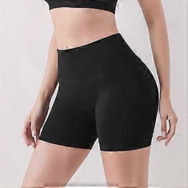 Helt nya Fitness träningsunderkläder för rumplyft Formande kropp Yogakläder löparshorts (S-M Svart)