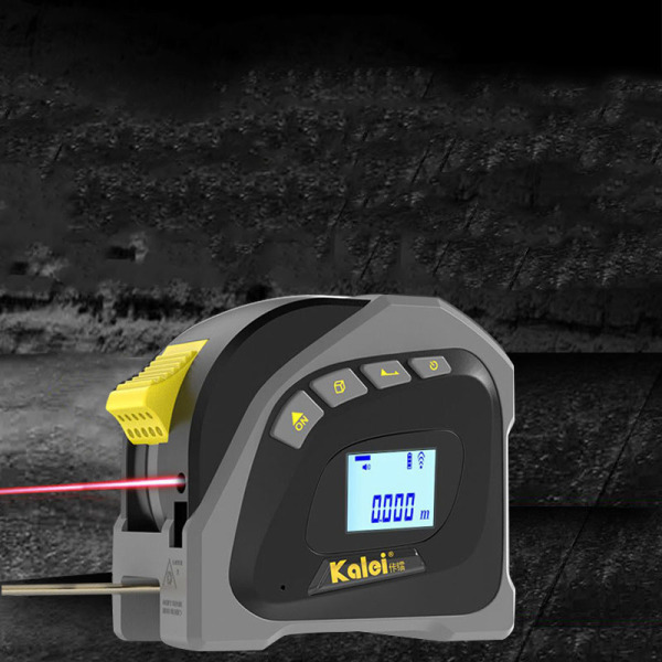Laser afstandsmåler med baggrundsbelyst LCD-display, målebånd, 40m