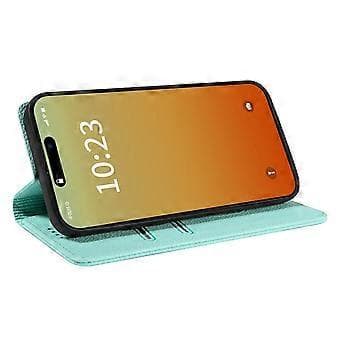 Kompatibel til iPhone 16 Pro Etui RFID Stærk Magnetisk Læderpung Telefon Cover (Lysegrøn)
