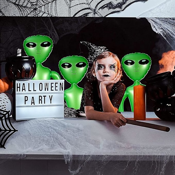 2 stk Alien Ballonger Grønn Oppblåsbar Alien Jumbo Alien Blås Opp Til