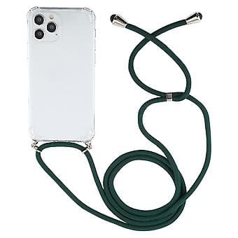 TPU-fodral med snodd för iPhone 15 Plus (Mörkgrön)