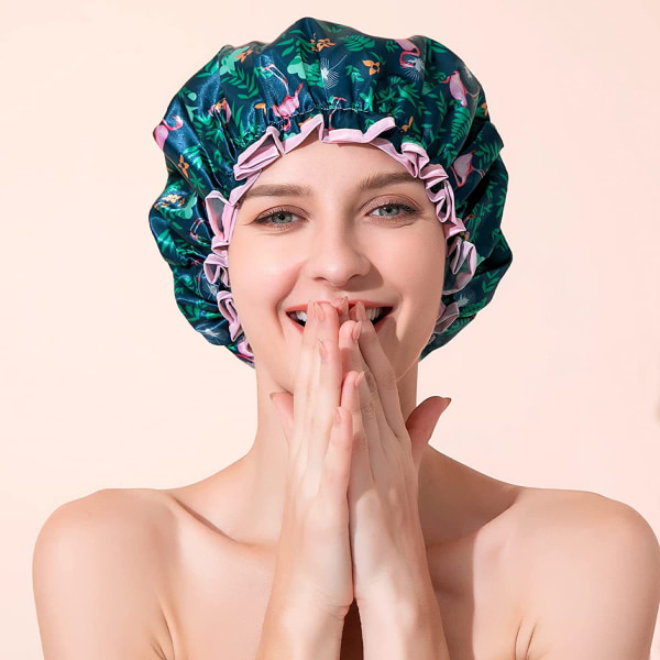 1 stk. Flamingo brusehat - Vandafvisende, skimmelresistent dobbelt L til kvinder