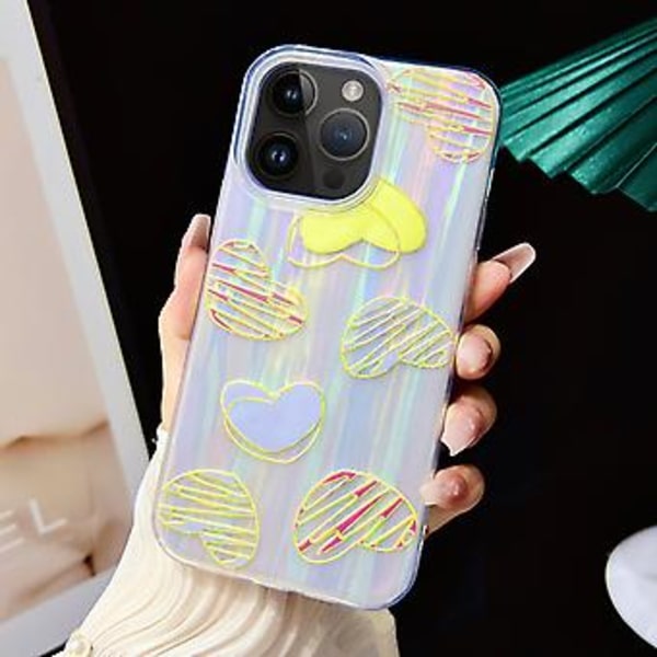 Elektroplettet TPU + PC-etui for iPhone 13 Pro (Laser Love)