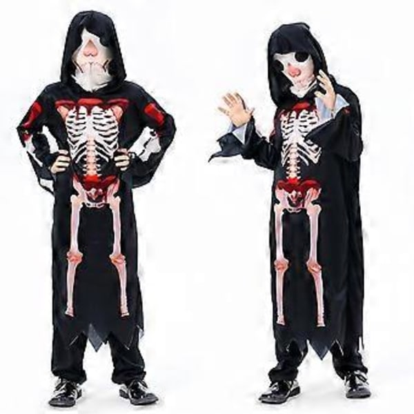 Lasten Kuoleman Asu Halloween Kuoleman Asu Lapsille Pojille Tytöille, Lasten Kuoleman Viitta ja Viikatesetti Z 001 XL(XL Z 001)