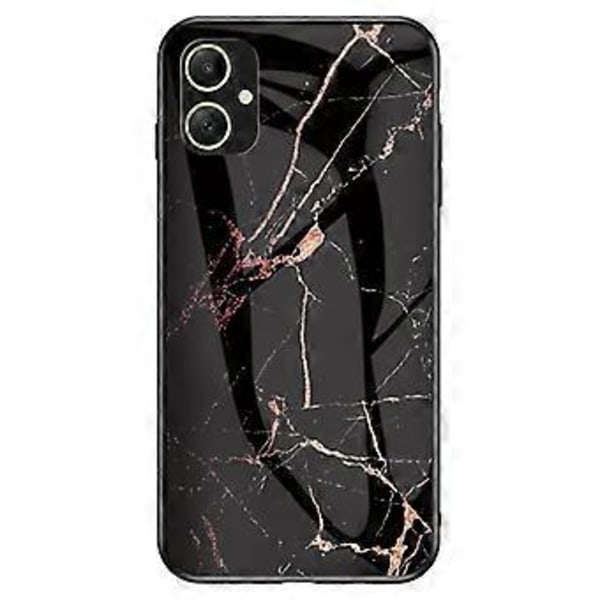 Skydd för Samsung Galaxy A05 4G Marmormönster Härdat Glas+PC+TPU Repskyddande Skal (Stil F)