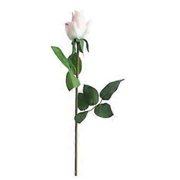 Fuktig Overflate Grønne Blader Imitasjon Rose Bryllup Dekorative Planter Brude Kunstig Rose Blomst Hjem Dekor (Hvit Rosa)
