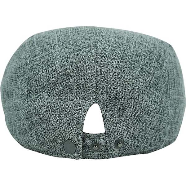 1 stk Lin Flat Cap for Menn Grå Svart