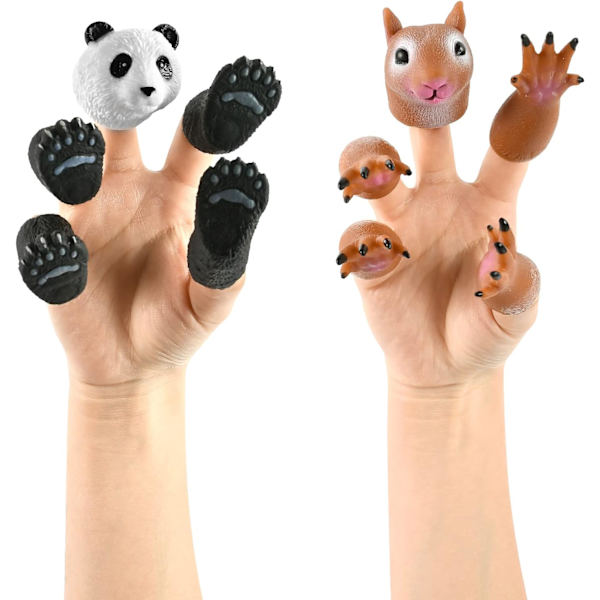 Barnens fingerdockor, fingerdocka, ekorrhålldocka leksaker, pandafingerdocka, djurdocka
