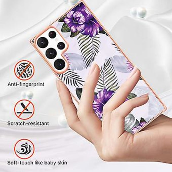 Elektroplettering TPU-etui til Samsung Galaxy S22 Ultra 5G (Lilla)