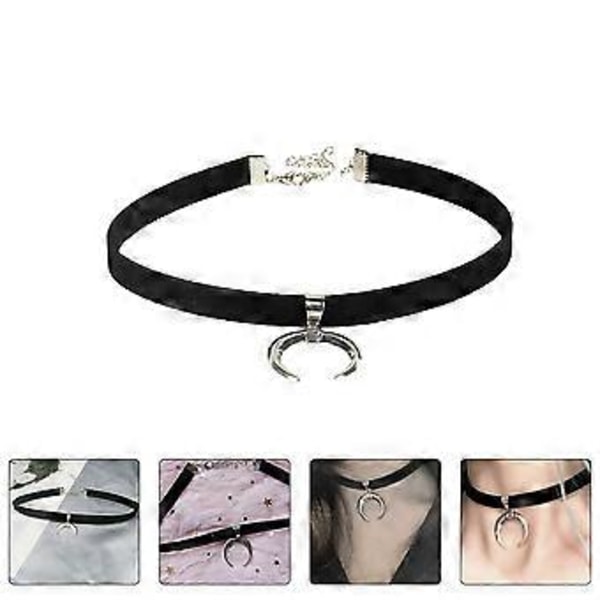 Punk Choker Måne Stjerne Choker Halskjede Måne Charm Choker Choker Vampyr O-Ring Choker Lo Krage Choker