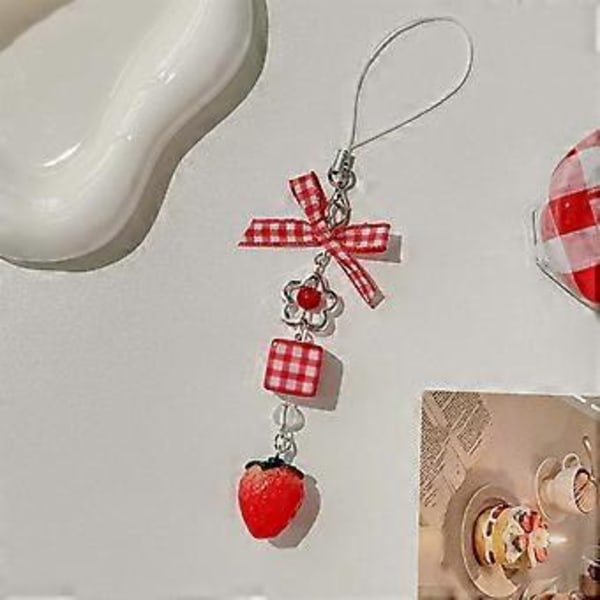 Frugt Mobiltelefon Charm Mode Nøglering Resin og Legering Tekstur Letvægts Tilbehør Egnet til Taske Nøgle Dekoration (snor Apple model)