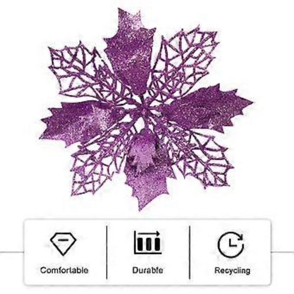 12 stk Hule Kunstige Blomster Juler Tre Simulering Blomsterkrans Dekor Tilbehør