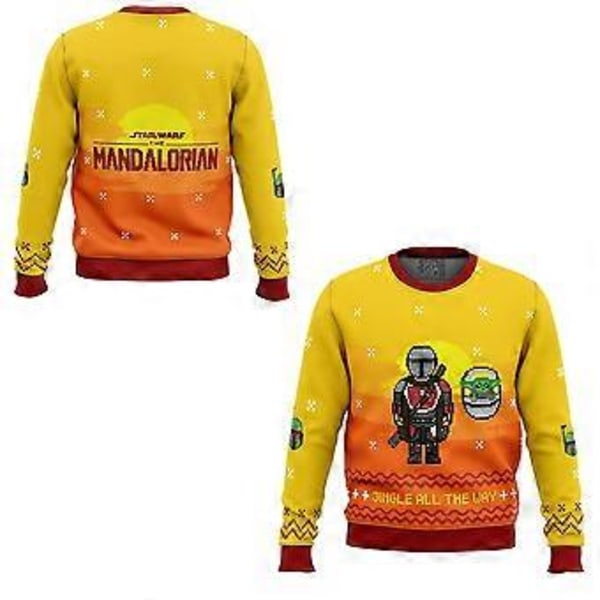 Juleklær Gave Superhelt Genser Mandalorian Stygg Julenisse Pullover (L stil 2)