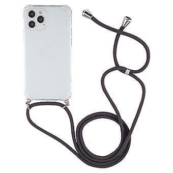 TPU-etui med snor for iPhone 15 Plus (Mørk grå)