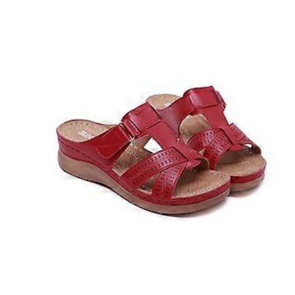 Sommar Nya Dam Sandaler Stor Storlek Sytråd Tofflor (41 Brun)