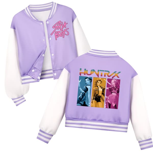 K-Pop Devil Hunter Børne Cropped Baseball Jakkesæt, Fritidstøj 130cm