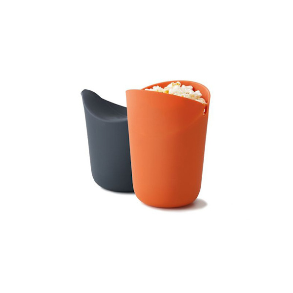2 mikrovågsugnspopcornrör - orange/grå*
