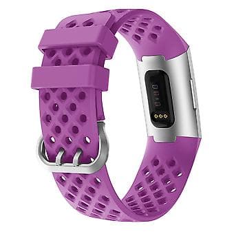 For Fitbit Charge 3 / 4 Hult Silikonrem (Lilla)