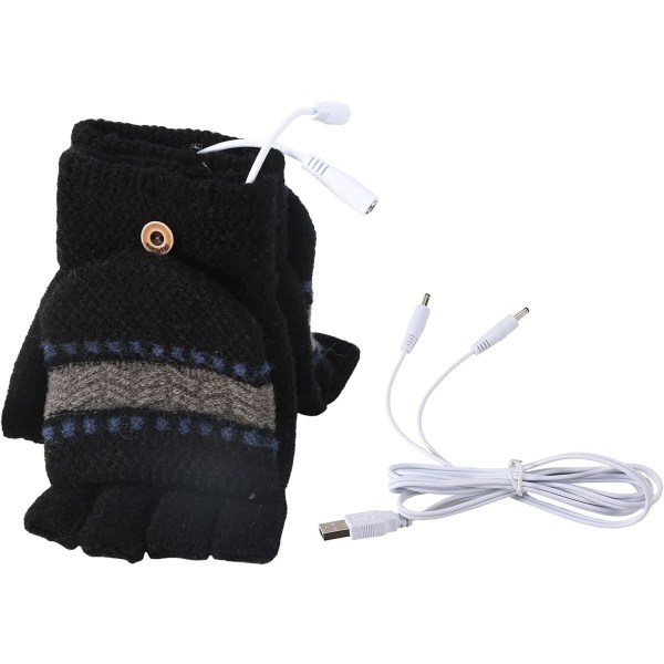 USB-oppvarmede hansker for menn og kvinner - Svart, USB-håndvarmer