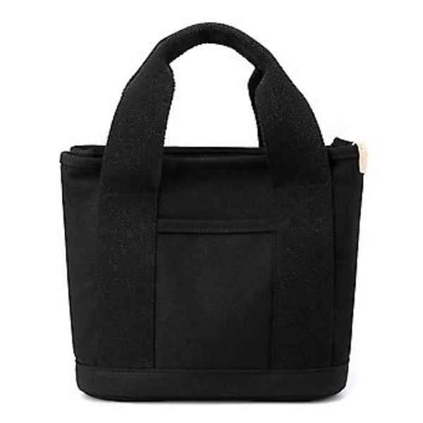 Foldbar Tote Taske Med Lynlås Stor Skuldertaske Top Håndtag Håndtaske Til Rejser, Arbejde, Skole (sort)