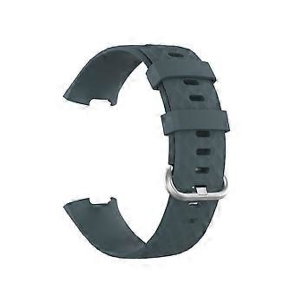Blød Smart Watch Band Sports Armbånd Udskiftning til Fitbit-Charge 3/4 (L Rock Blue)