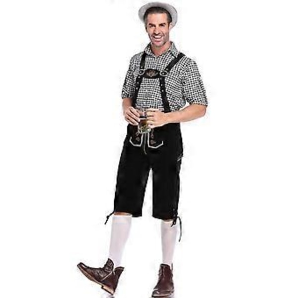 Oktoberfest og Ølfestival Herre Bayersk Oktoberfest Kostumesæt (M Sort)
