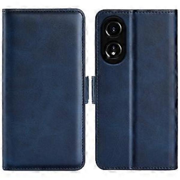 Plånboksfodral för Oppo A78 4G med kalvskinnstruktur, PU-läder + TPU-stativ (Stil B)