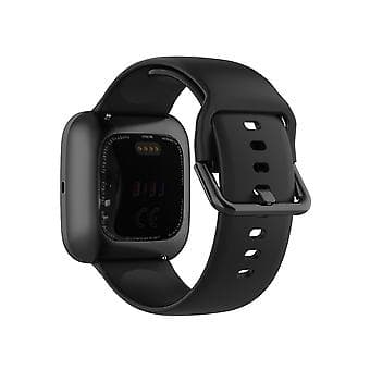 23mm Farvet Spænde Silikon Armbåndsurrem til Fitbit Versa 2 / Versa / Versa Lite / Blaze, Størrelse: S (Sort)