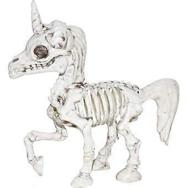 Unicorn halloween dödskalle dekoration bordsskiva inomhus utomhus dekoration, läskig poserande staty