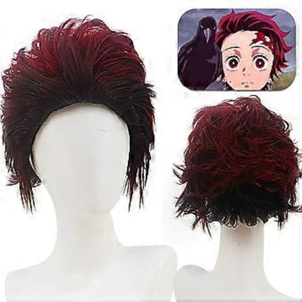 Anime Demon Slayer Tanjirou Kamado Cosplay Kostym Kimono Kappa Kläder Halloween Karneval Party Kostym Set (S Kläder C)